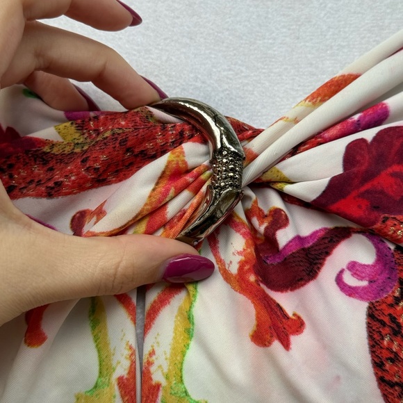 As Is Roberto Cavalli short sleeve stretch sheath dress with clasp - Picture 4 of 15